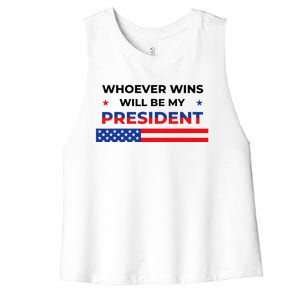 Whoever Wins Will Be My President Neutral Political Women's Racerback Cropped Tank