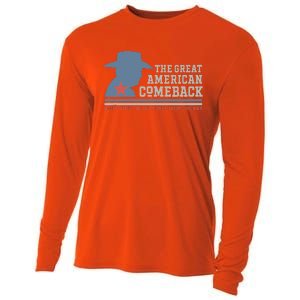 Winning Won Win Patriotic Cowboy Great American Comeback Cooling Performance Long Sleeve Crew