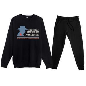 Winning Won Win Patriotic Cowboy Great American Comeback Premium Crewneck Sweatsuit Set