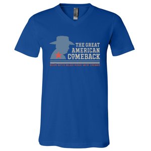 Winning Won Win Patriotic Cowboy Great American Comeback V-Neck T-Shirt