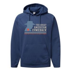 Winning Won Win Patriotic Cowboy Great American Comeback Performance Fleece Hoodie