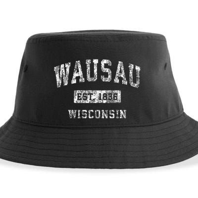 Wausau Wisconsin Wi Vintage Established Sports Design Sustainable Bucket Hat