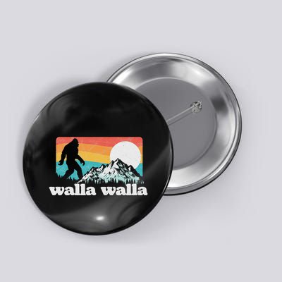Walla Walla Washington Bigfoot Mountains Retro Distressed Button