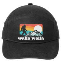 Walla Walla Washington Bigfoot Mountains Retro Distressed 7-Panel Snapback Hat