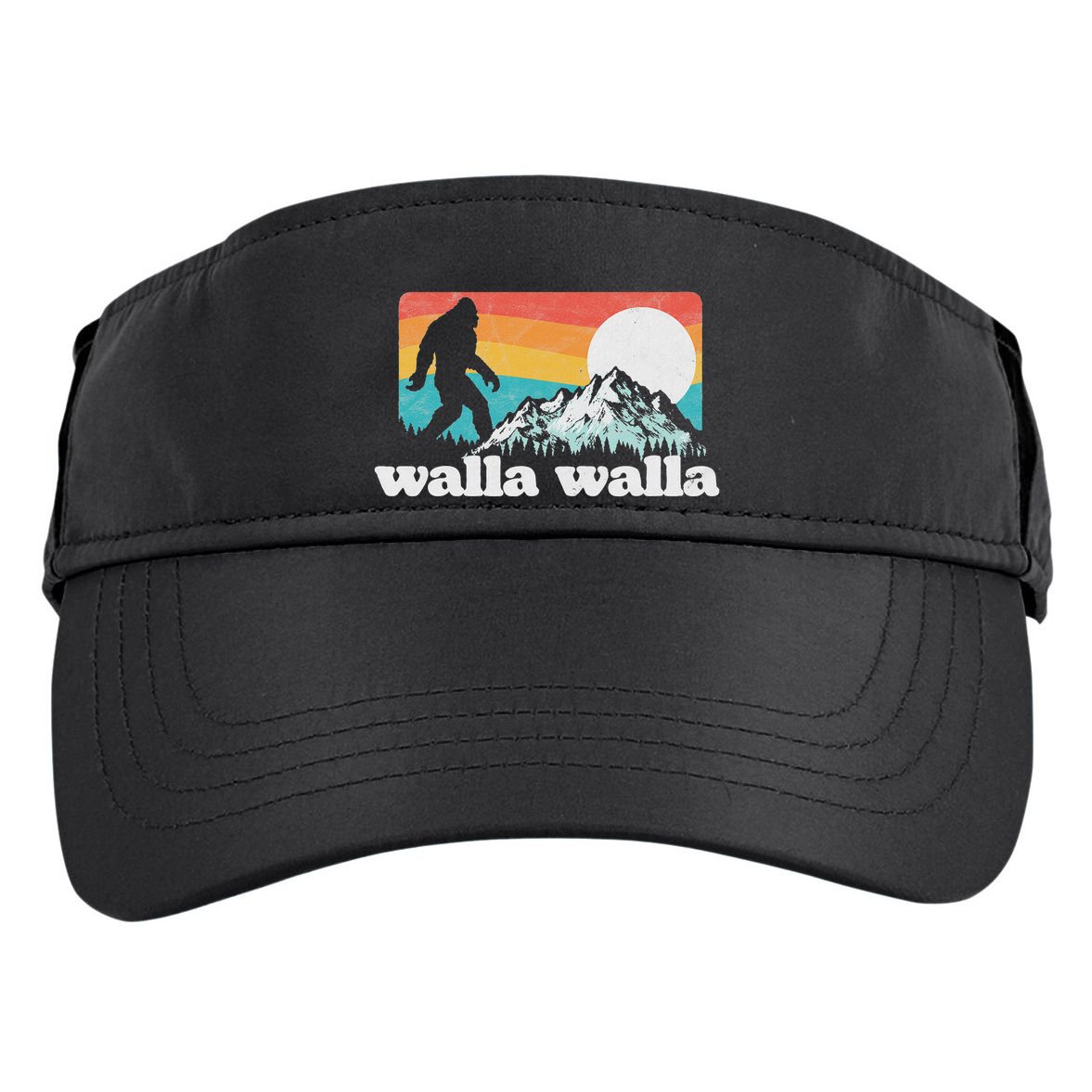 Walla Walla Washington Bigfoot Mountains Retro Distressed Adult Drive Performance Visor