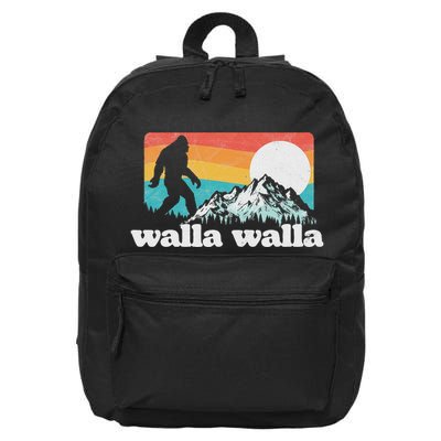 Walla Walla Washington Bigfoot Mountains Retro Distressed 16 in Basic Backpack