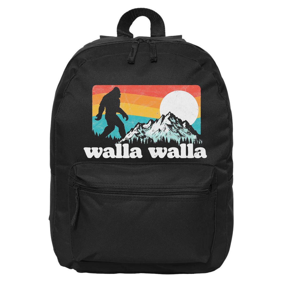 Walla Walla Washington Bigfoot Mountains Retro Distressed 16 in Basic Backpack