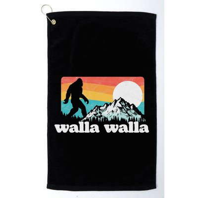 Walla Walla Washington Bigfoot Mountains Retro Distressed Golf Towel