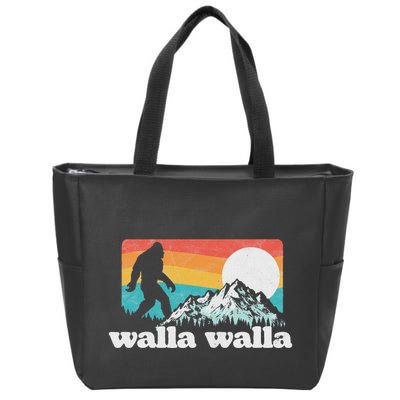 Walla Walla Washington Bigfoot Mountains Retro Distressed Zip Tote Bag