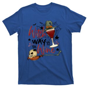 Women Witch Way To The Wine Funny Drinking Halloween Gift T-Shirt