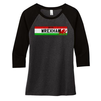 Wrexham, Wales Wrexham Women's Tri-Blend 3/4-Sleeve Raglan Shirt