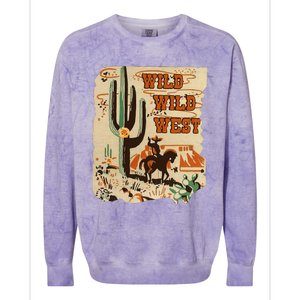 Wild Wild West Western Life Southwest Desert Vibes Cactus Colorblast Crewneck Sweatshirt