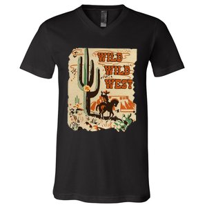 Wild Wild West Western Life Southwest Desert Vibes Cactus V-Neck T-Shirt