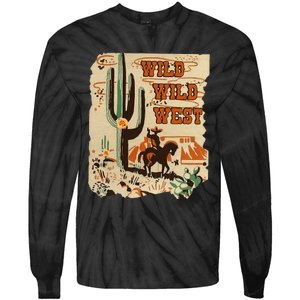 Wild Wild West Western Life Southwest Desert Vibes Cactus Tie-Dye Long Sleeve Shirt