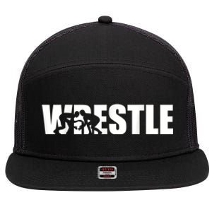 Wrestle Wrestling 7 Panel Mesh Trucker Snapback Hat