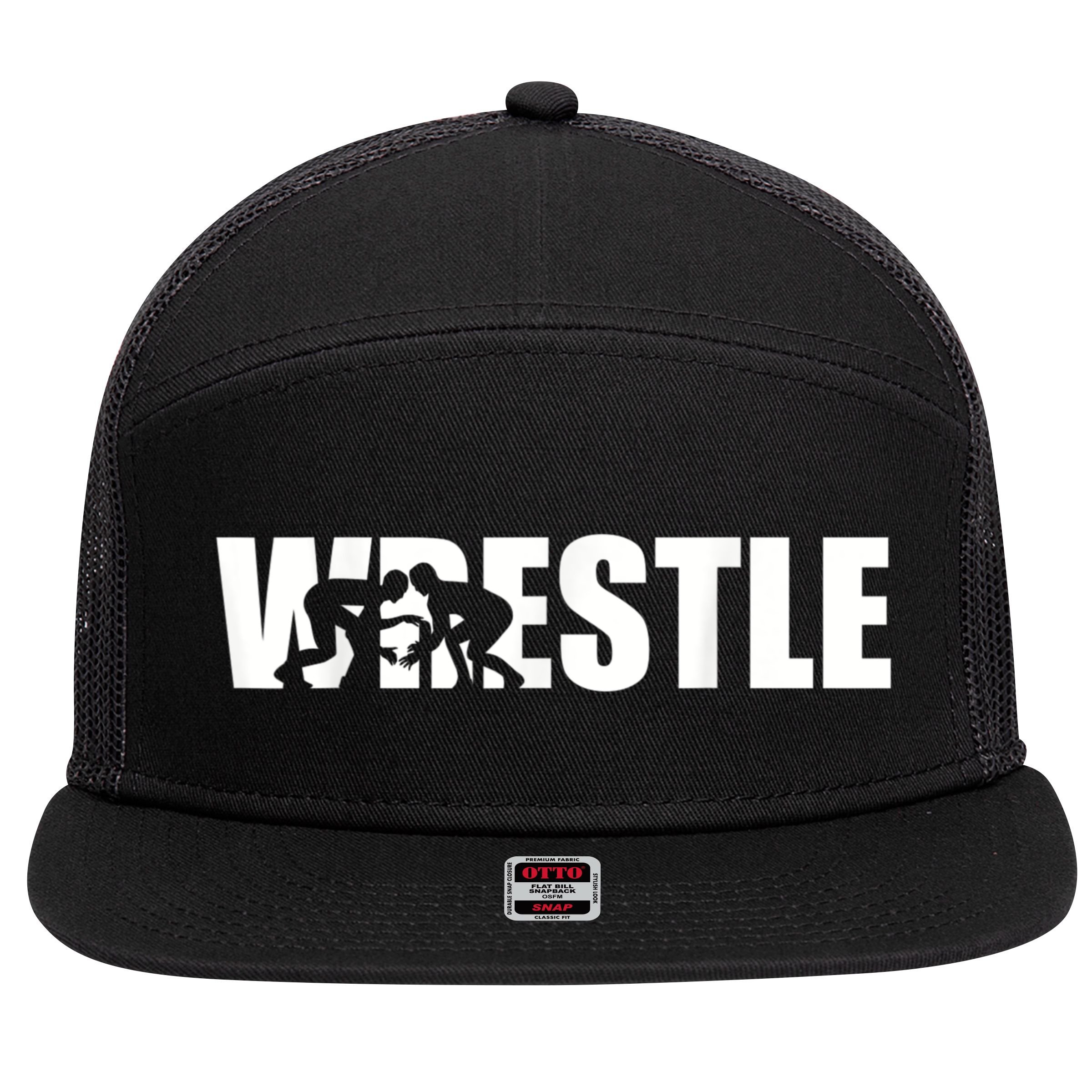 Wrestle Wrestling 7 Panel Mesh Trucker Snapback Hat