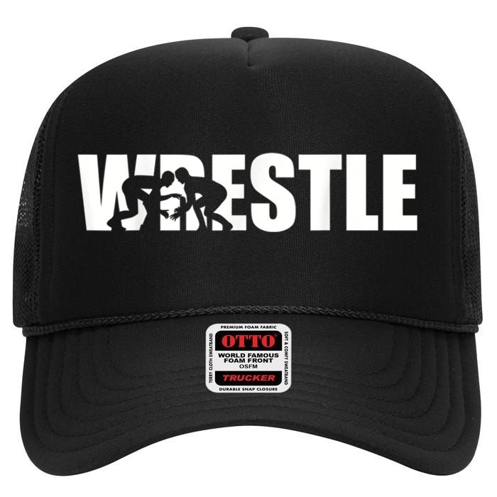 Wrestle Wrestling High Crown Mesh Back Trucker Hat