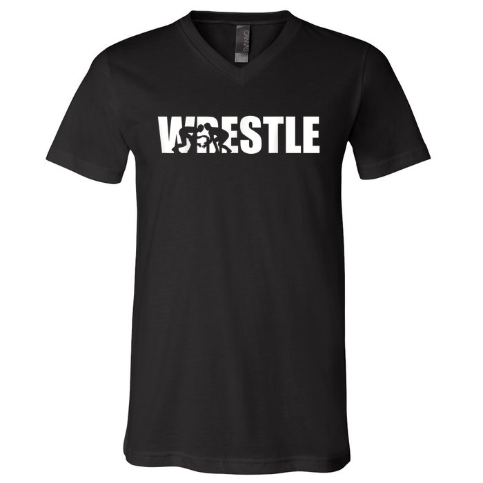 Wrestle Wrestling V-Neck T-Shirt