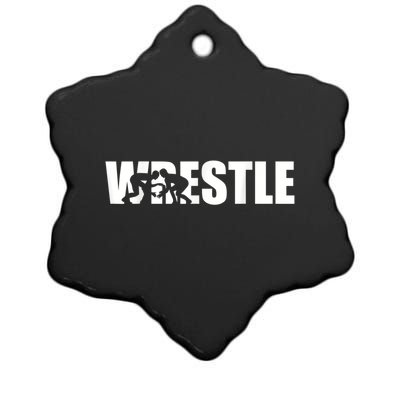 Wrestle Wrestling Ceramic Star Ornament