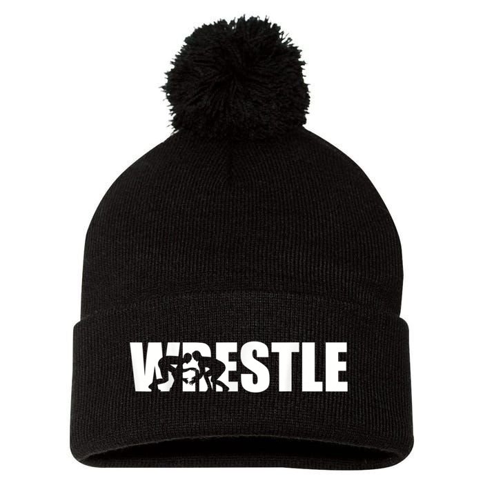 Wrestle Wrestling Pom Pom 12in Knit Beanie