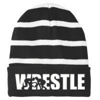 Wrestle Wrestling Striped Beanie with Solid Band