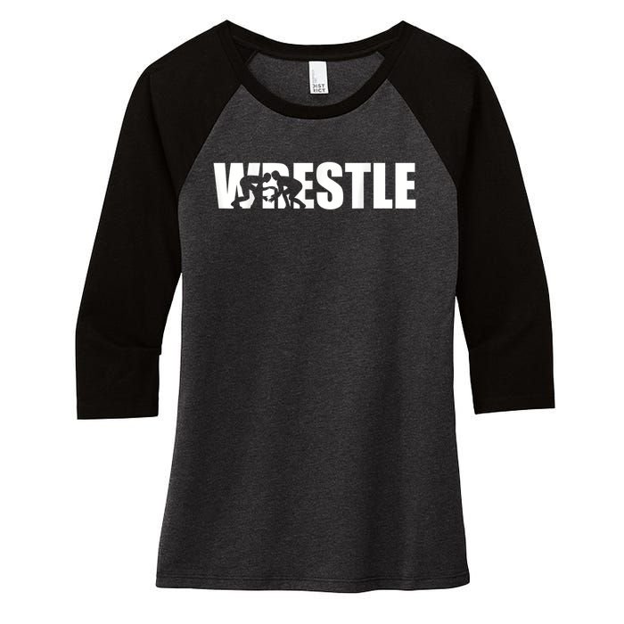 Wrestle Wrestling Women's Tri-Blend 3/4-Sleeve Raglan Shirt