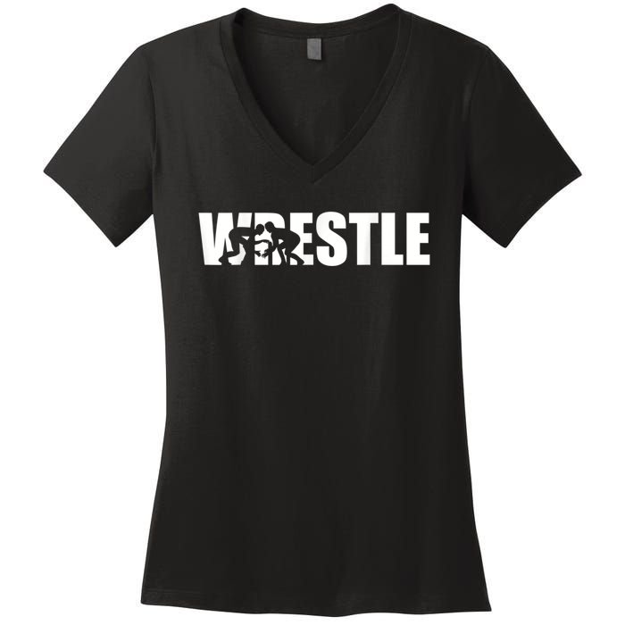 Wrestle Wrestling Women's V-Neck T-Shirt