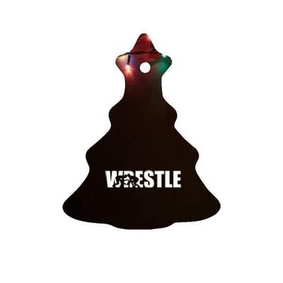 Wrestle Wrestling Ceramic Tree Ornament