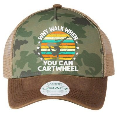 Why Walk When You Cartwheel Gymnastics Girls Wo Legacy Tie Dye Trucker Hat