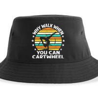 Why Walk When You Cartwheel Gymnastics Girls Wo Sustainable Bucket Hat