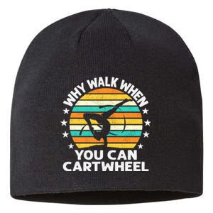 Why Walk When You Cartwheel Gymnastics Girls Wo Sustainable Beanie