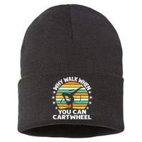 Why Walk When You Cartwheel Gymnastics Girls Wo Sustainable Knit Beanie