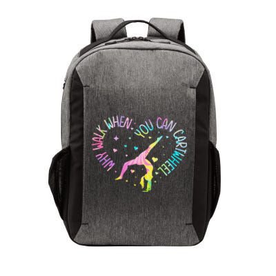 Why Walk When You Can Cartwheel Gymnast Gymnastic Girl Gift Vector Backpack