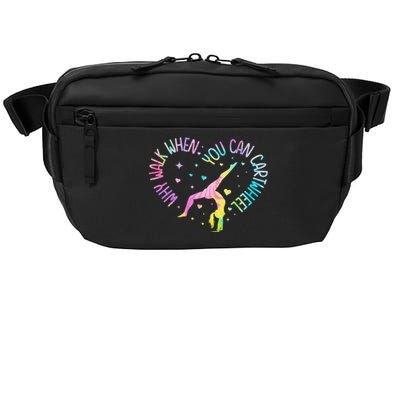 Why Walk When You Can Cartwheel Gymnast Gymnastic Girl Gift Crossbody Pack