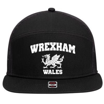 Wrexham Wales Welsh Flag Cymru 7 Panel Mesh Trucker Snapback Hat