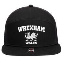Wrexham Wales Welsh Flag Cymru 7 Panel Mesh Trucker Snapback Hat