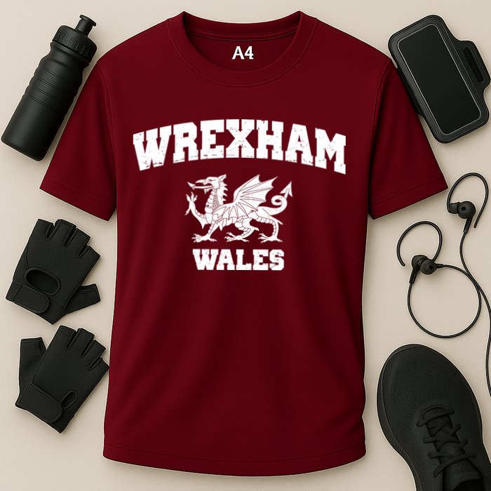 Wrexham Wales Welsh Flag Cymru Cooling Performance Crew T-Shirt