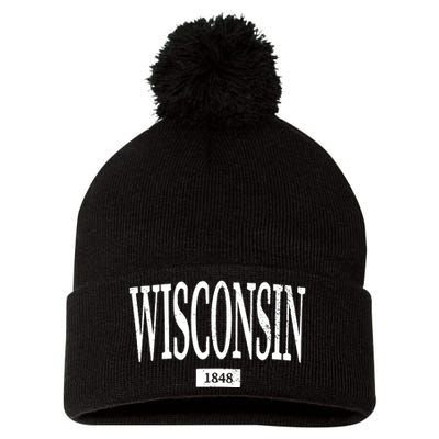 Wisconsin Wisconsin Wisconsin Pom Pom 12in Knit Beanie