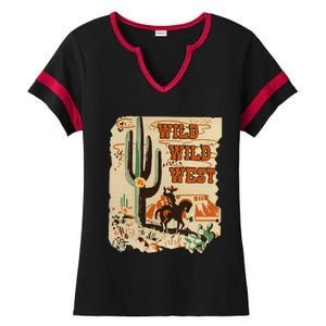 Wild Wild West Western Life Southwest Desert Vibes Cactus Ladies Halftime Notch Neck Tee