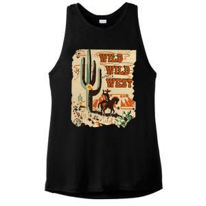 Wild Wild West Western Life Southwest Desert Vibes Cactus Ladies PosiCharge Tri-Blend Wicking Tank