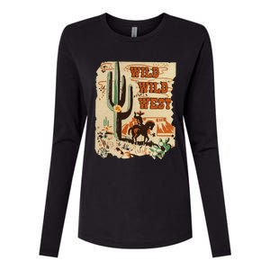 Wild Wild West Western Life Southwest Desert Vibes Cactus Womens Cotton Relaxed Long Sleeve T-Shirt