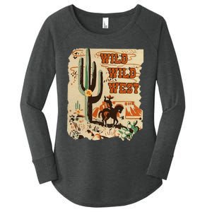 Wild Wild West Western Life Southwest Desert Vibes Cactus Women's Perfect Tri Tunic Long Sleeve Shirt