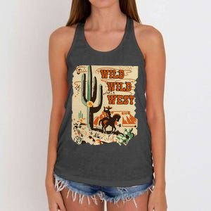 Wild Wild West Western Life Southwest Desert Vibes Cactus Women's Knotted Racerback Tank