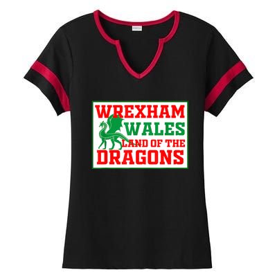 Wrexham Wales Welsh Gifts Ladies Halftime Notch Neck Tee