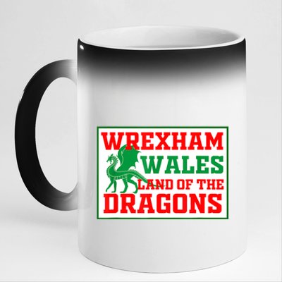 Wrexham Wales Welsh Gifts 11oz Black Color Changing Mug