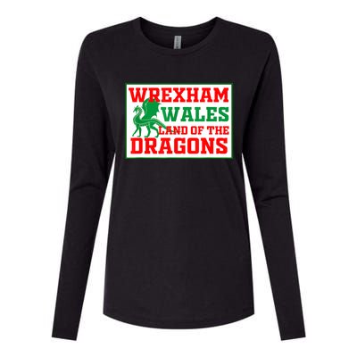 Wrexham Wales Welsh Gifts Womens Cotton Relaxed Long Sleeve T-Shirt