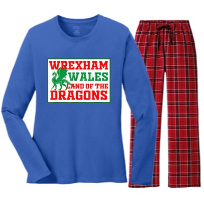 Wrexham Wales Welsh Gifts Women's Long Sleeve Flannel Pajama Set 