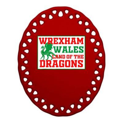 Wrexham Wales Welsh Gifts Ceramic Oval Ornament