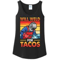 Welder Will Weld For Tacos Funny Welding Vintage Ladies Essential Tank