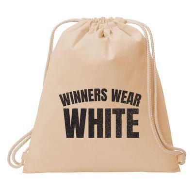 Winners Wear White Team Spirit Game Competition Color Retro Drawstring Bag